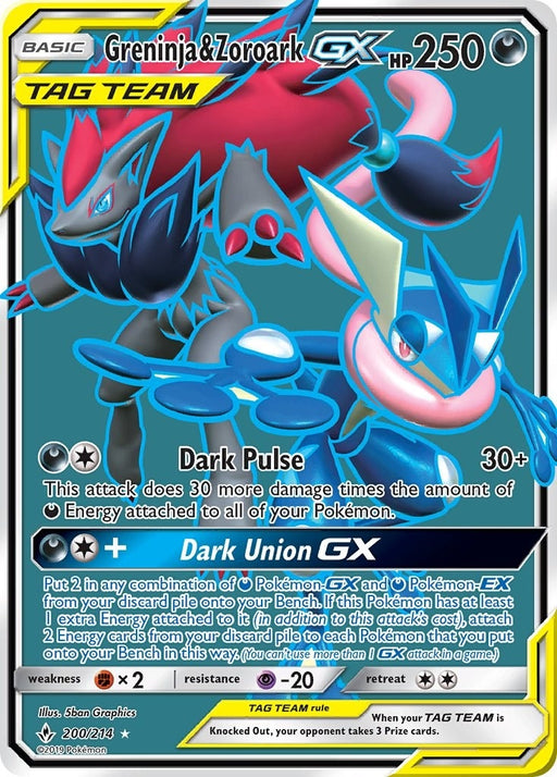 Image for Greninja & Zoroark GX (200) (Full Art) (200/214) (Holofoil) [SM - Unbroken Bonds] (SM10) - Pokemon