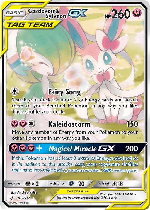 Image for Gardevoir & Sylveon GX (205) (Alternate Full Art) (205/214) (Holofoil) [SM - Unbroken Bonds] (SM10) - Pokemon
