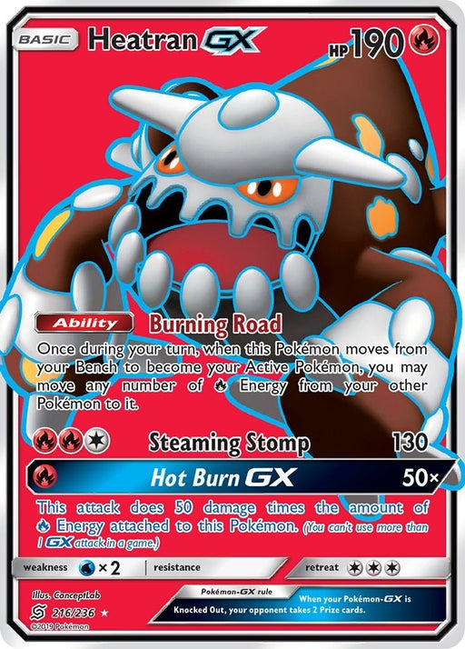 Image for Heatran GX (Full Art) (216/236) (Holofoil) [SM - Unified Minds] - Pokemon