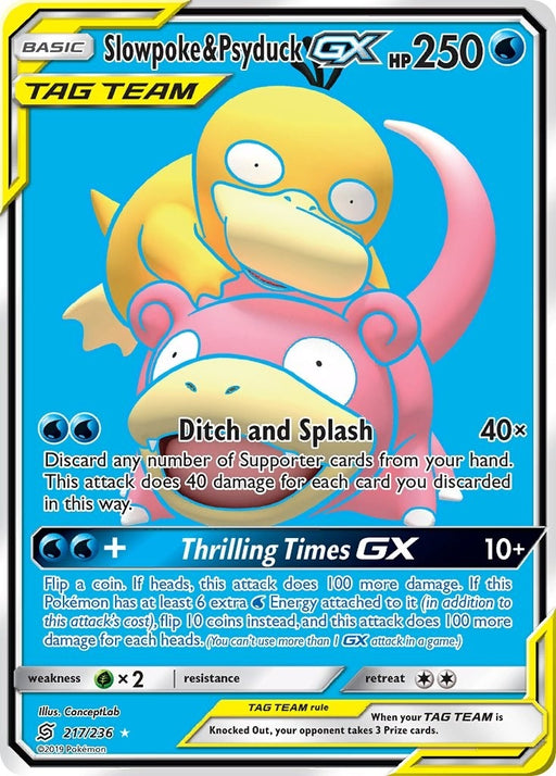 Image for Slowpoke & Psyduck GX (Full Art) (217/236) (Holofoil) [SM - Unified Minds] - Pokemon