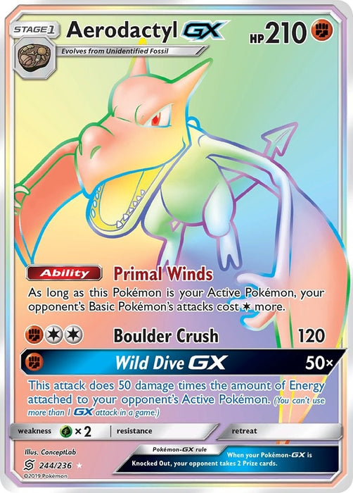 Image for Aerodactyl GX (Secret) (244/236) (Holofoil) [SM - Unified Minds] - Pokemon