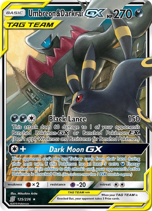 Image for Umbreon & Darkrai GX (125/236) (Holofoil) [SM - Unified Minds] - Pokemon
