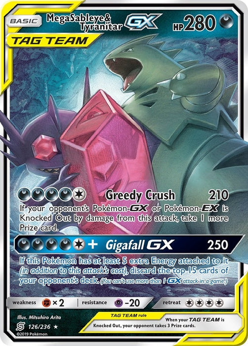 Image for Mega Sableye & Tyranitar GX (126/236) (Holofoil) [SM - Unified Minds] - Pokemon