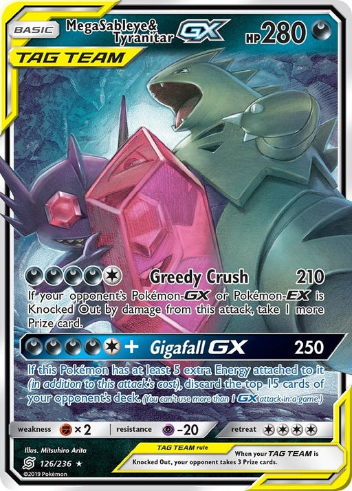 Image for Mega Sableye & Tyranitar GX (126/236) (Holofoil) [SM - Unified Minds] - Pokemon
