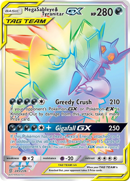 Image for Mega Sableye & Tyranitar GX (Secret) (245/236) (Holofoil) [SM - Unified Minds] - Pokemon
