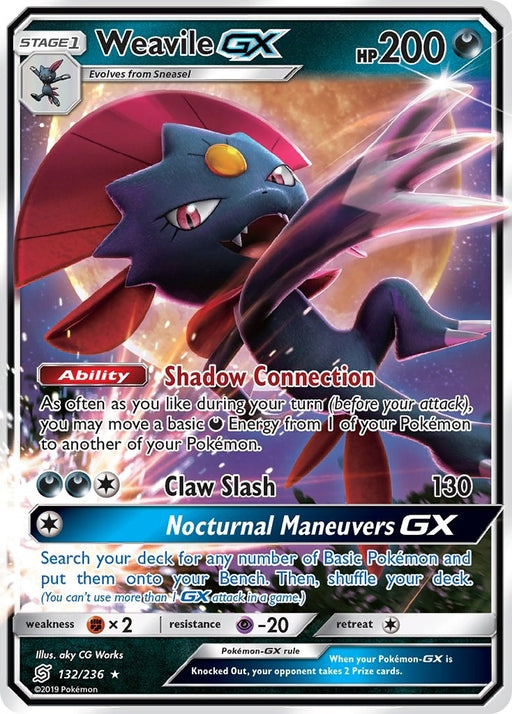 Image for Weavile GX (132/236) (Holofoil) [SM - Unified Minds] - Pokemon