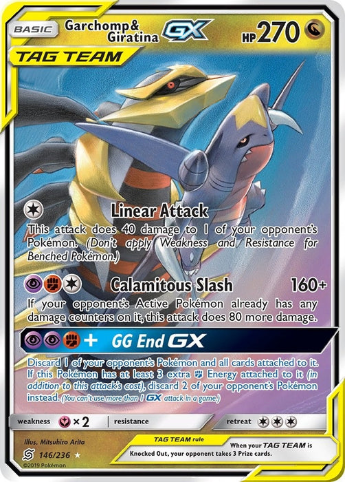 Image for Garchomp & Giratina GX (146/236) (Holofoil) [SM - Unified Minds] - Pokemon