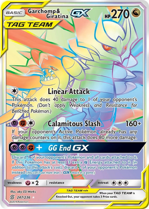 Image for Garchomp & Giratina GX (Secret) (247/236) (Holofoil) [SM - Unified Minds] - Pokemon