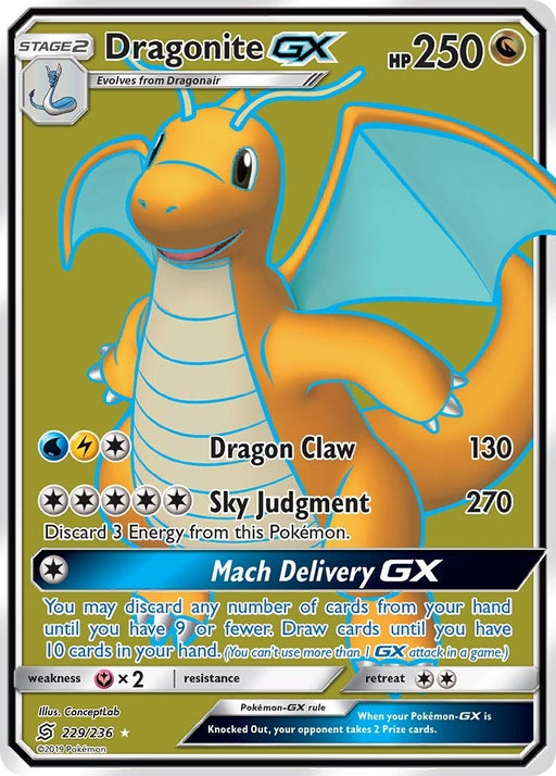 Image for Dragonite GX (Full Art) (229/236) (Holofoil) [SM - Unified Minds] - Pokemon