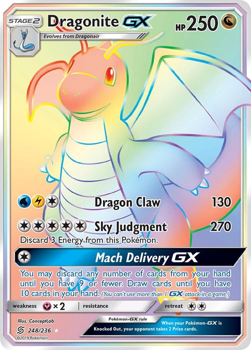 Image for Dragonite GX (Secret) (248/236) (Holofoil) [SM - Unified Minds] - Pokemon