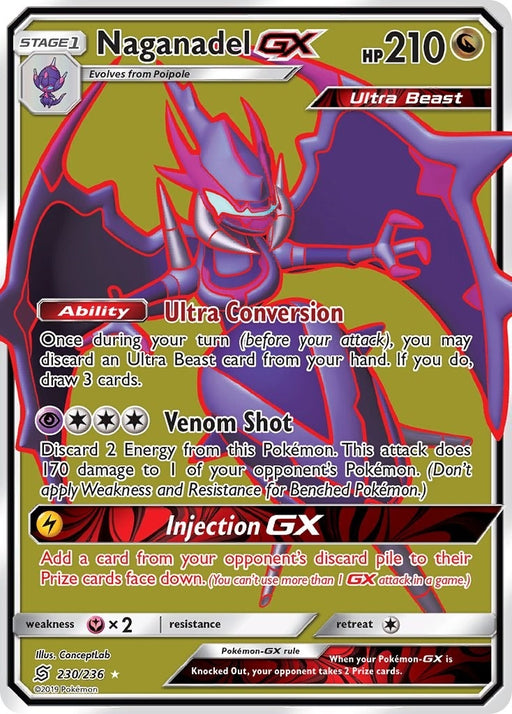 Image for Naganadel GX (Full Art) (230/236) (Holofoil) [SM - Unified Minds] - Pokemon