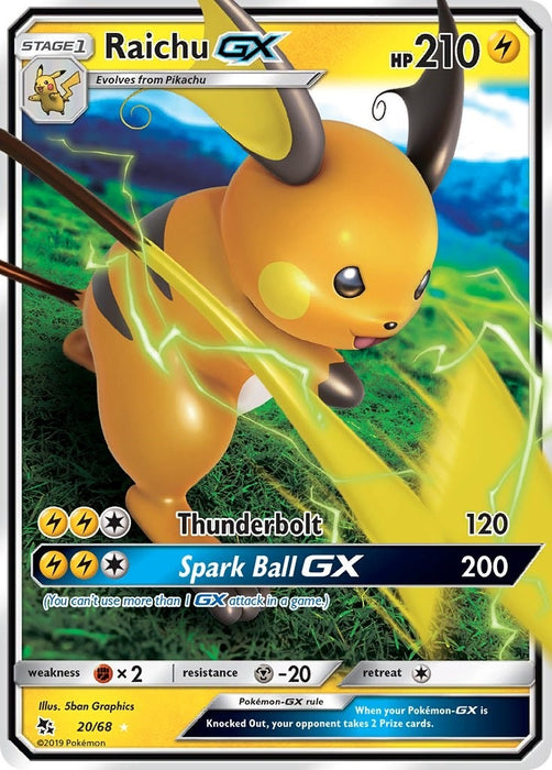 Image for Raichu GX (20/68) (Holofoil) [Hidden Fates] - Pokemon