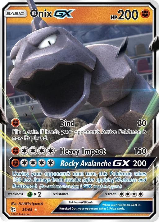 Image for Onix GX (36/68) (Holofoil) [Hidden Fates] - Pokemon