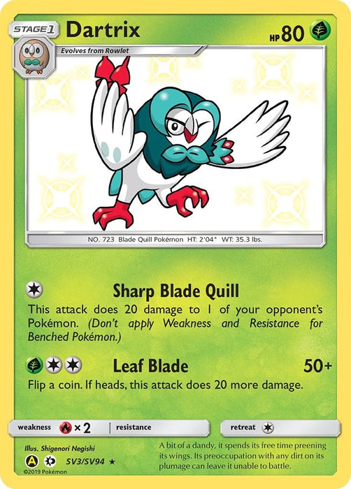 Image for Dartrix (SV3/SV94) (Holofoil) [Hidden Fates: Shiny Vault] - Pokemon