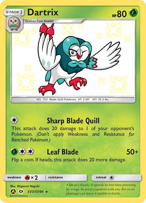 Image for Dartrix (SV3/SV94) (Holofoil) [Hidden Fates: Shiny Vault] - Pokemon