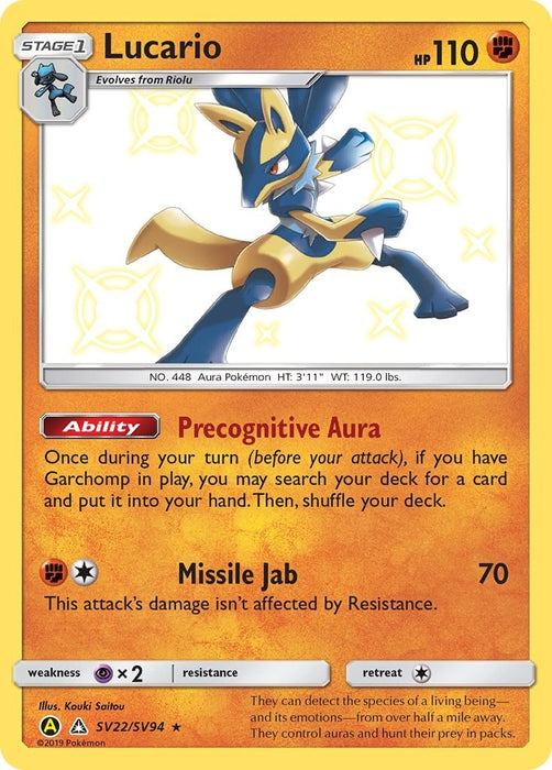 Image for Lucario (SV22/SV94) (Holofoil) [Hidden Fates: Shiny Vault] - Pokemon