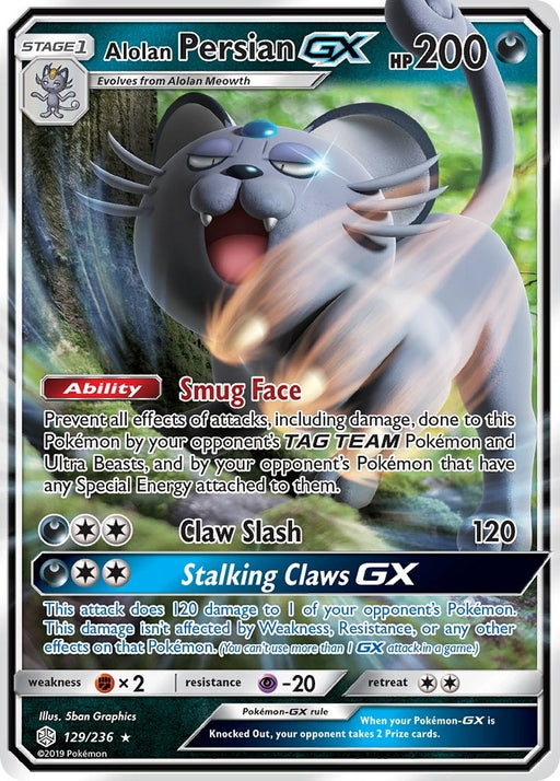 Image for Alolan Persian GX (129/236) (Holofoil) [SM - Cosmic Eclipse] - Pokemon