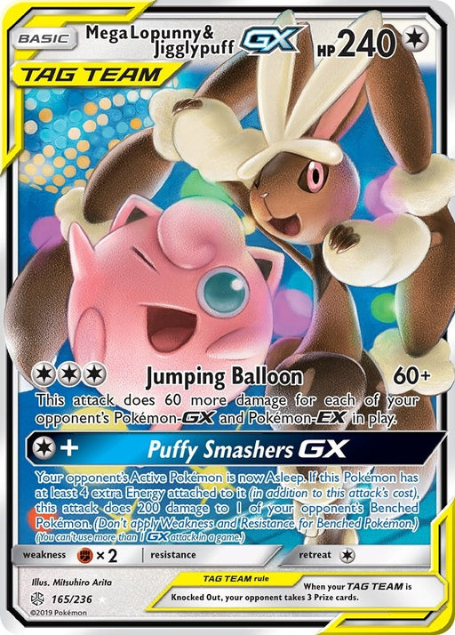 Image for Mega Lopunny & Jigglypuff GX (165/236) (Holofoil) [SM - Cosmic Eclipse] - Pokemon