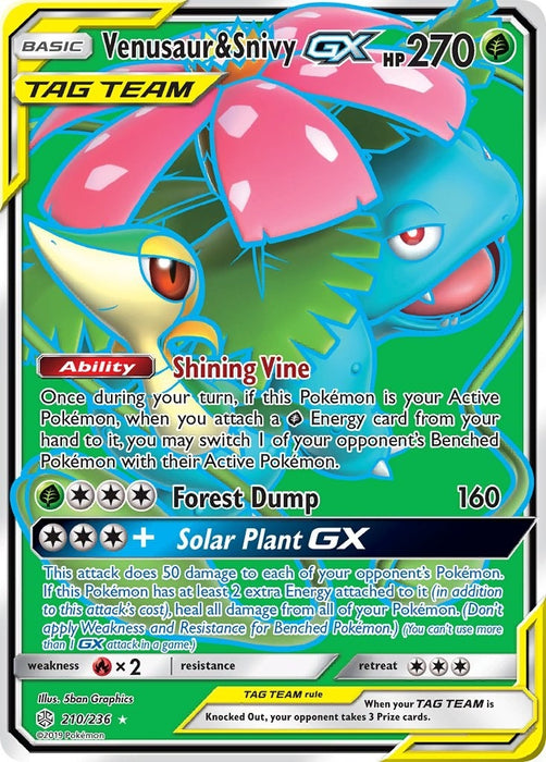 Image for Venusaur & Snivy GX (Full Art) (210/236) (Holofoil) [SM - Cosmic Eclipse] - Pokemon