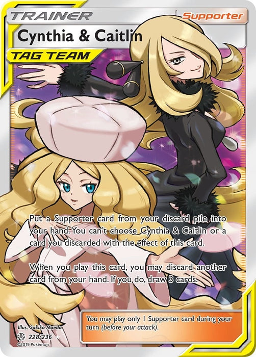 Image for Cynthia & Caitlin (Full Art) (228/236) (Holofoil) [SM - Cosmic Eclipse] - Pokemon