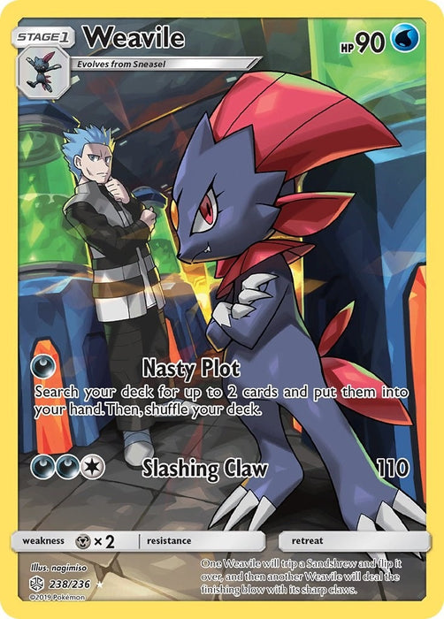 Image for Weavile (Secret) (238/236) (Holofoil) [SM - Cosmic Eclipse] - Pokemon