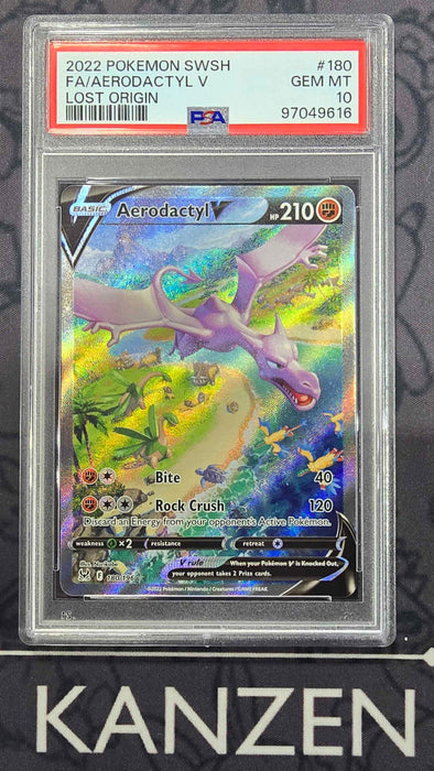 Aerodactyl V Alt Art - Lost Origin - PSA 10 - 180/196 (97049616)