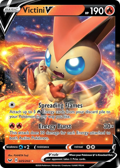 Image for Victini V (025/202) (Holofoil) [SWSH01: Sword & Shield Base Set] - Pokemon