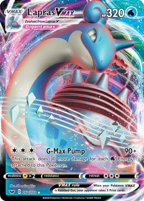 Image for Lapras VMAX (050/202) (Holofoil) [SWSH01: Sword & Shield Base Set] - Pokemon