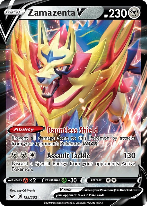 Image for Zamazenta V (139/202) (Holofoil) [SWSH01: Sword & Shield Base Set] - Pokemon