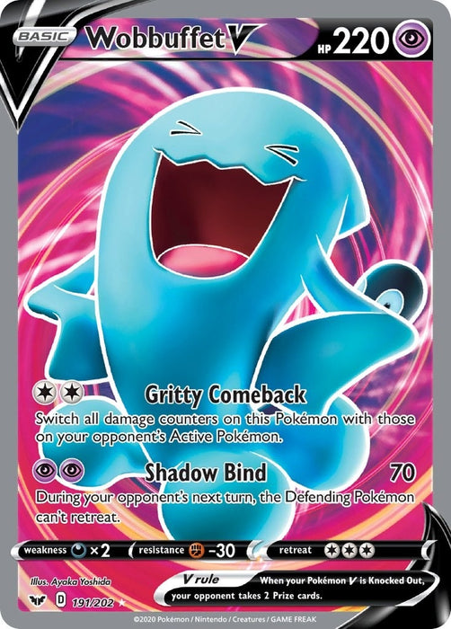 Image for Wobbuffet V (Full Art) (191/202) (Holofoil) [SWSH01: Sword & Shield Base Set] - Pokemon