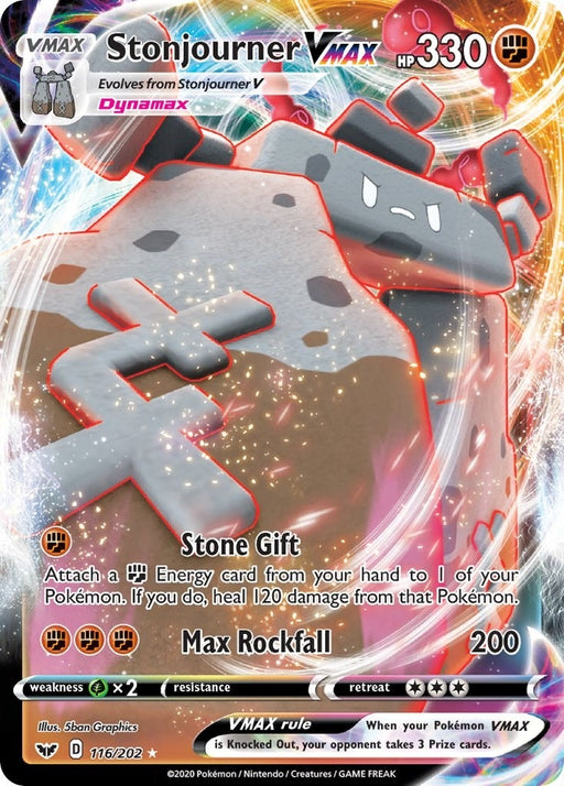 Image for Stonjourner VMAX (116/202) (Holofoil) [SWSH01: Sword & Shield Base Set] - Pokemon