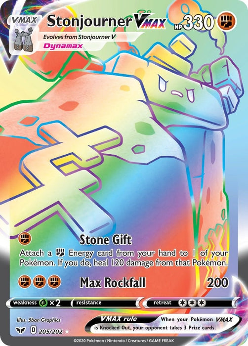 Image for Stonjourner VMAX (Secret) (205/202) (Holofoil) [SWSH01: Sword & Shield Base Set] - Pokemon