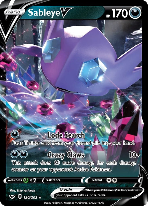 Image for Sableye V (120/202) (Holofoil) [SWSH01: Sword & Shield Base Set] - Pokemon