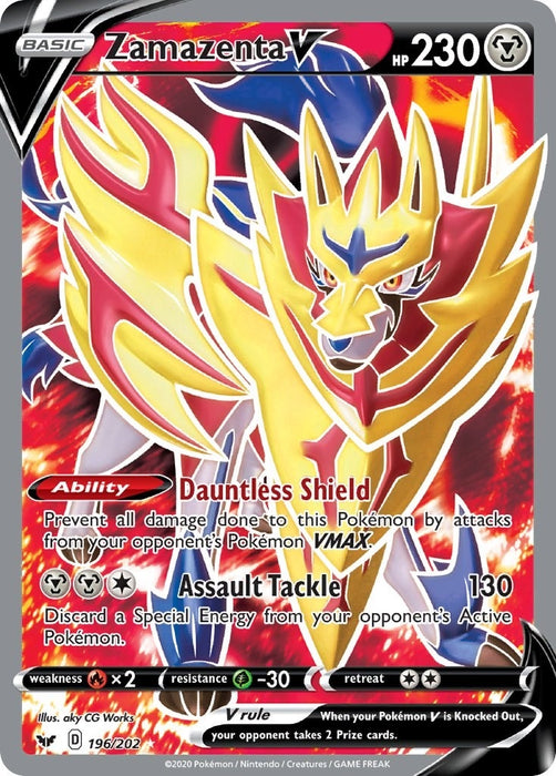Image for Zamazenta V (Full Art) (196/202) (Holofoil) [SWSH01: Sword & Shield Base Set] - Pokemon