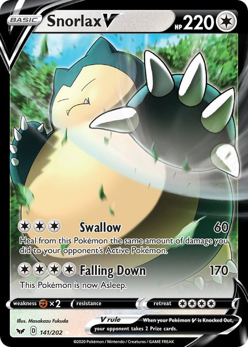 Image for Snorlax V (141/202) (Holofoil) [SWSH01: Sword & Shield Base Set] - Pokemon