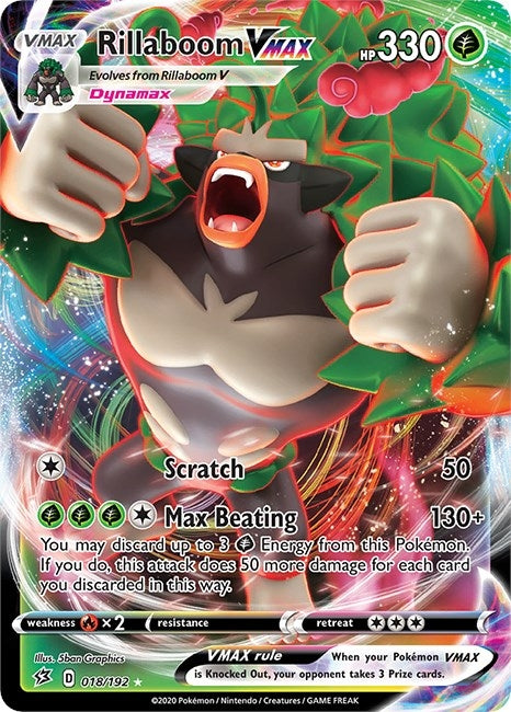 Image for Rillaboom VMAX (018/192) (Holofoil) [SWSH02: Rebel Clash] - Pokemon