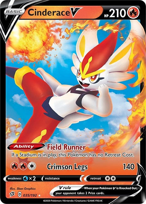 Image for Cinderace V (035/192) (Holofoil) [SWSH02: Rebel Clash] - Pokemon
