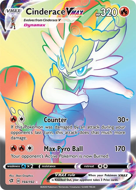 Image for Cinderace VMAX (Secret) (194/192) (Holofoil) [SWSH02: Rebel Clash] - Pokemon