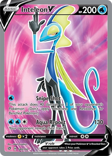 Image for Inteleon V (Full Art) (180/192) (Holofoil) [SWSH02: Rebel Clash] - Pokemon