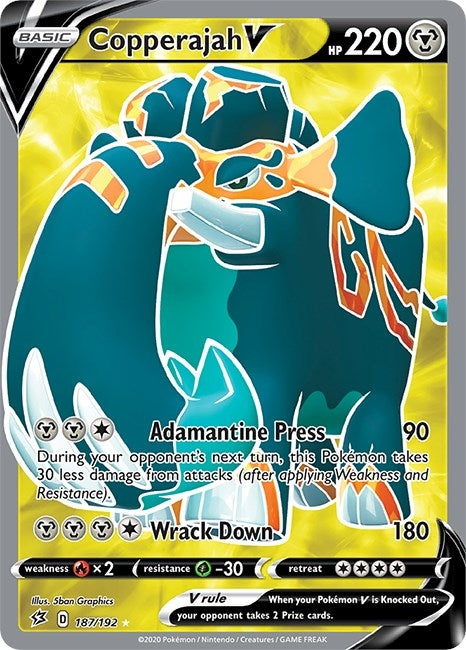 Image for Copperajah V (Full Art) (187/192) (Holofoil) [SWSH02: Rebel Clash] - Pokemon