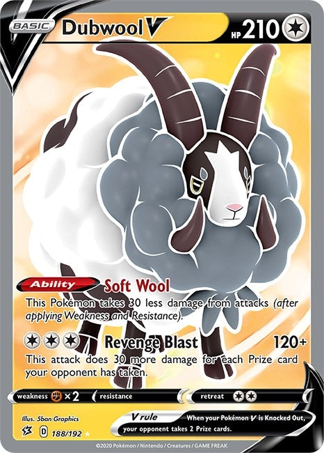 Image for Dubwool V (Full Art) (188/192) (Holofoil) [SWSH02: Rebel Clash] - Pokemon