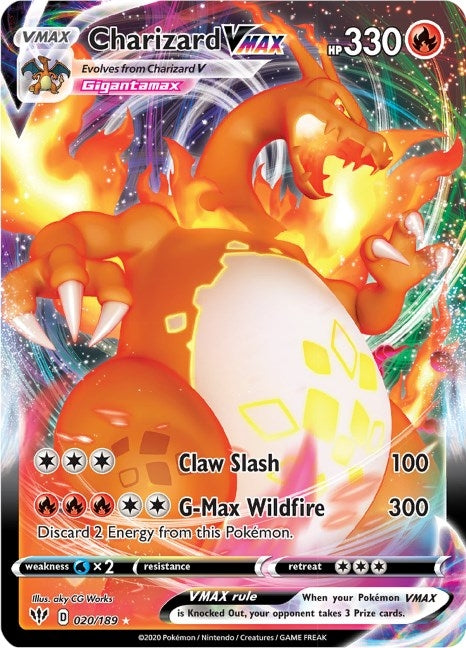 Image for Charizard VMAX (020/189) (Holofoil) [SWSH03: Darkness Ablaze] - Pokemon