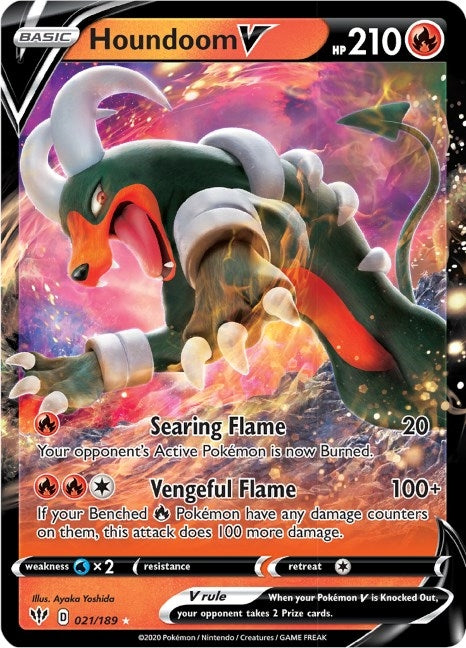 Image for Houndoom V (021/189) (Holofoil) [SWSH03: Darkness Ablaze] - Pokemon