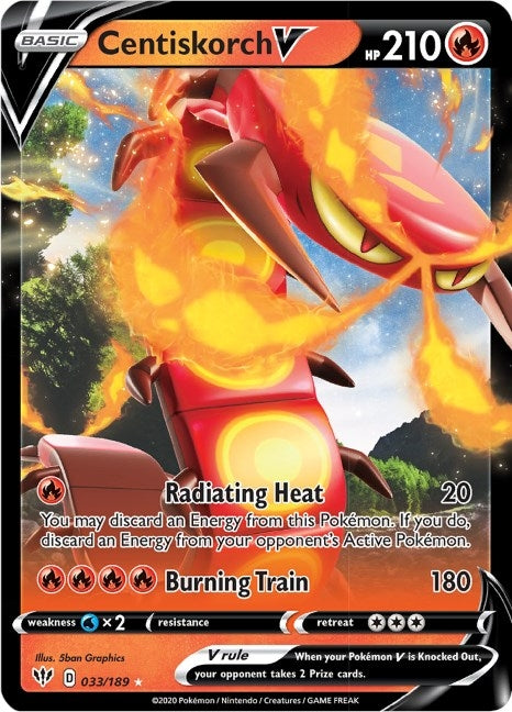 Image for Centiskorch V (033/189) (Holofoil) [SWSH03: Darkness Ablaze] - Pokemon