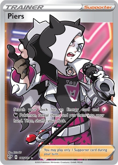Image for Piers (Full Art) (187/189) (Holofoil) [SWSH03: Darkness Ablaze] - Pokemon