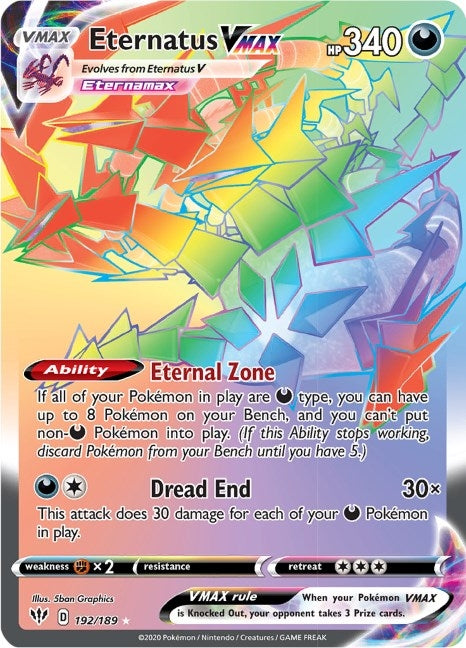 Image for Eternatus VMAX (Secret) (192/189) (Holofoil) [SWSH03: Darkness Ablaze] - Pokemon