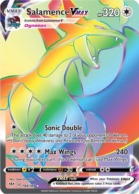 Image for Salamence VMAX (Secret) (194/189) (Holofoil) [SWSH03: Darkness Ablaze] - Pokemon
