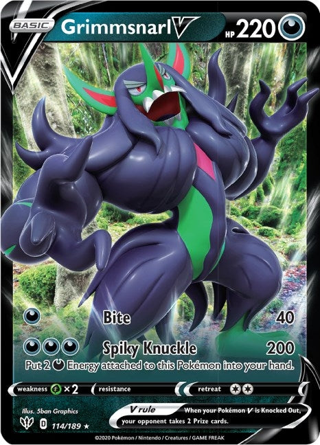 Image for Grimmsnarl V (114/189) (Holofoil) [SWSH03: Darkness Ablaze] - Pokemon