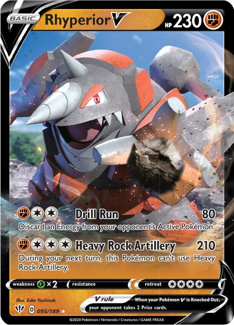 Image for Rhyperior V (095/189) (Holofoil) [SWSH03: Darkness Ablaze] - Pokemon