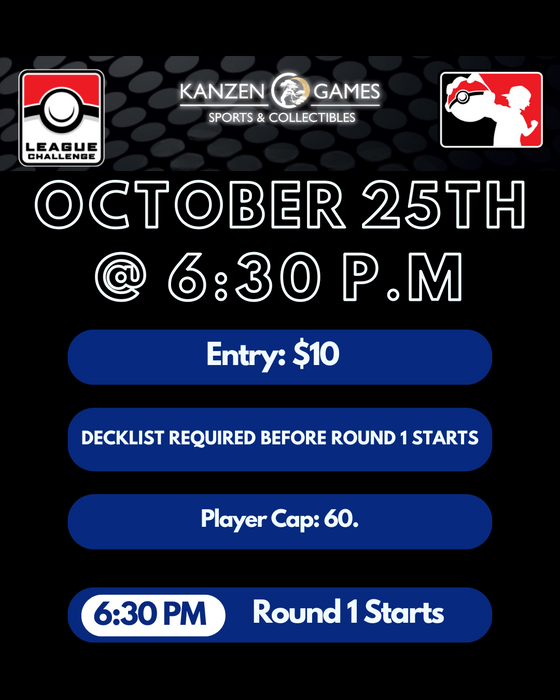 Pokémon League Challenge - October 25th @ 6:30 P.M.